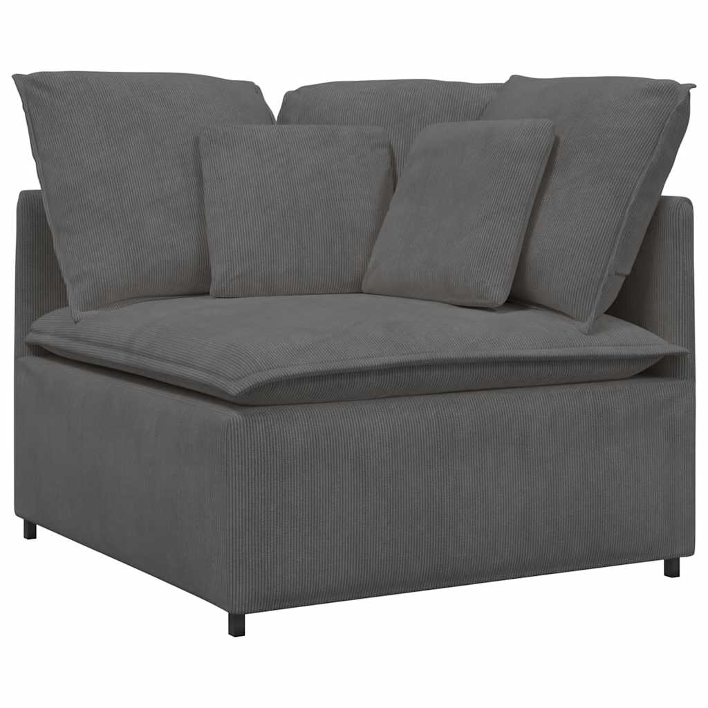 Modulsofa Med Fodskammel Og Hynder Føjlsstof Farvet