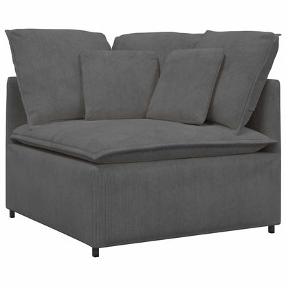 Modulsofa Med Fodskammel Og Hynder Føjlsstof Farvet