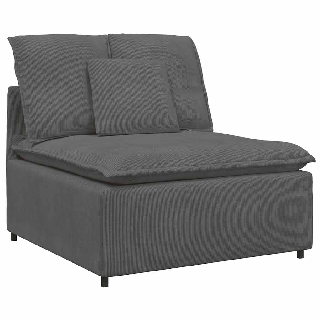 Modulsofa Med Fodskammel Og Hynder Føjlsstof Farvet
