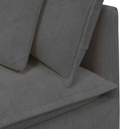 Modulsofa Med Fodskammel Og Hynder Føjlsstof Farvet
