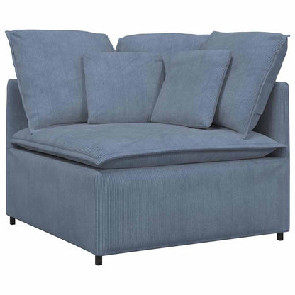 Modulsofa Med Fodskammel Og Hynder Føjlsstof Farvet