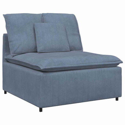 Modulsofa Med Fodskammel Og Hynder Føjlsstof Farvet
