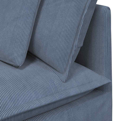 Modulsofa Med Fodskammel Og Hynder Føjlsstof Farvet