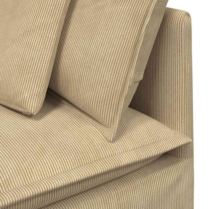 Modulsofa Med Fodskammel Og Hynder Føjlsstof Farvet