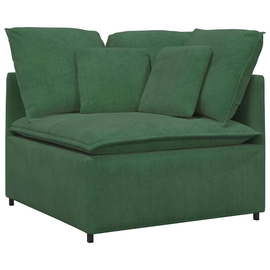 Modulsofa Med Fodskammel Og Hynder Føjlsstof Farvet