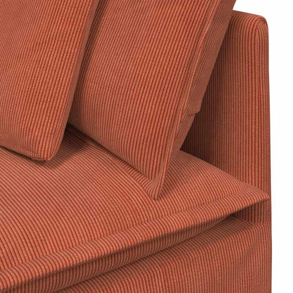 Modulsofa Med Fodskammel Og Hynder Føjlsstof Farvet