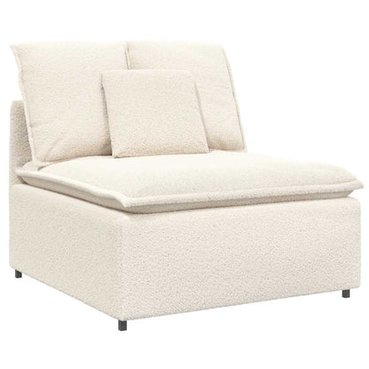 Modulsofa Med Fodskammel&Puder Krøllet Uldlignende Stof