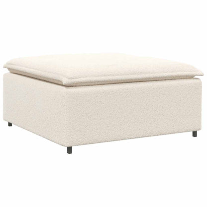 Modulsofa Med Fodskammel&Puder Krøllet Uldlignende Stof