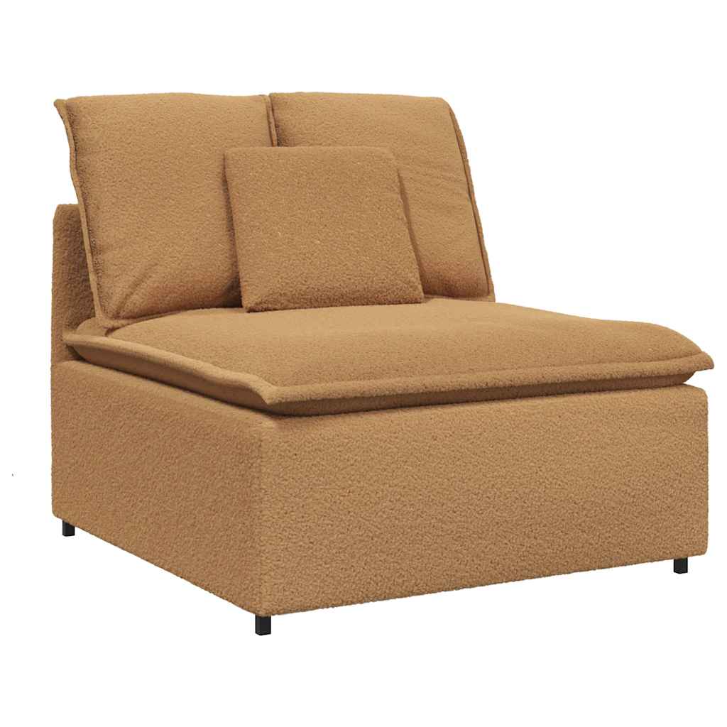 Modulsofa Med Fodskammel&Puder Krøllet Uldlignende Stof