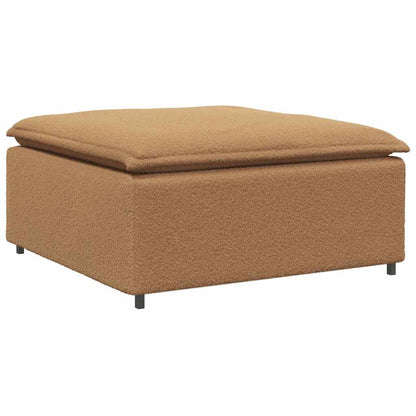 Modulsofa Med Fodskammel&Puder Krøllet Uldlignende Stof