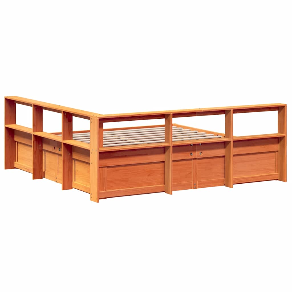 Seng Med Reol Uden Madras 200X200Cm Massivt Fyrretræ