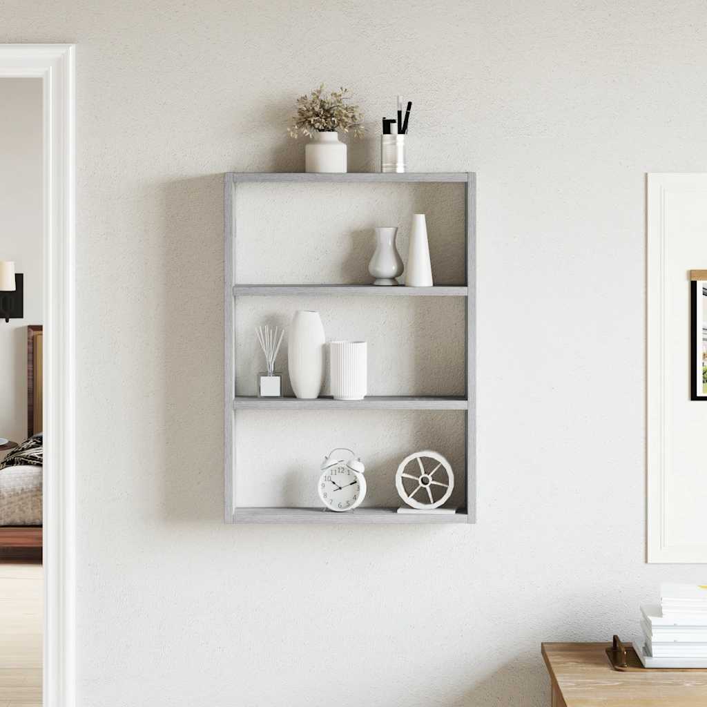 Væghylde 43x9x60 Cm Konstrueret Træ Grå Sonoma-eg - Billede 3