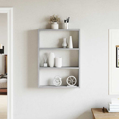 Væghylde 43x9x60 Cm Konstrueret Træ Grå Sonoma-eg - Billede 3