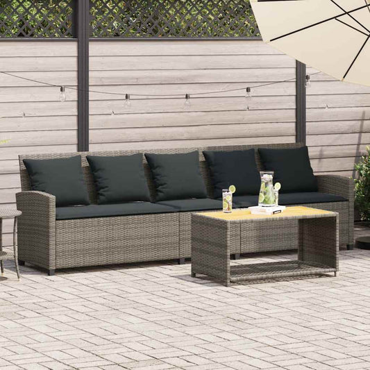 Havesofa Med Hynder Polyrattan Grå