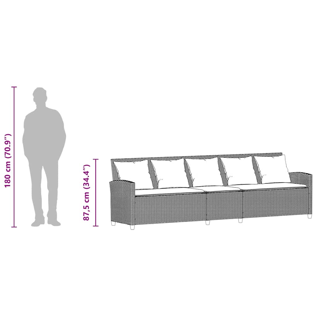 Havesofa Med Hynder Polyrattan - Billede 10