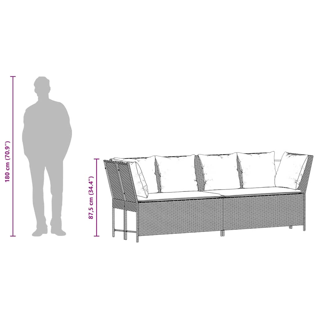 Havesofa Med Hynder Polyrattan - Billede 10