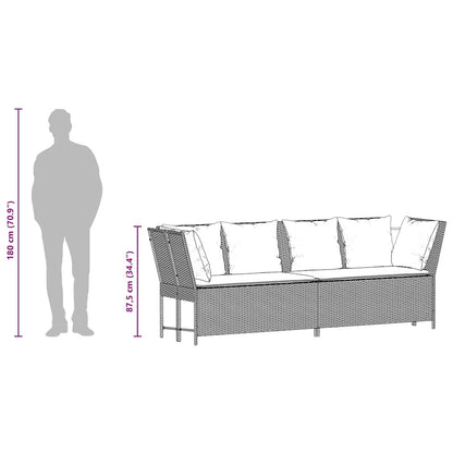 Havesofa Med Hynder Polyrattan - Billede 10