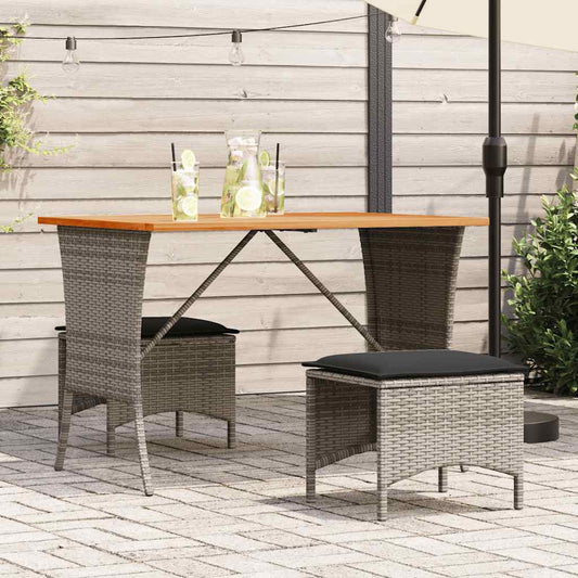 Spisebordssæt Til Haven 3 Dele Med Hynder Polyrattan