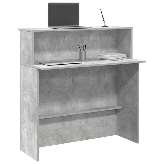 Receptionsskranke 100X50X103,5 Cm Konstrueret Træ Beton Grå