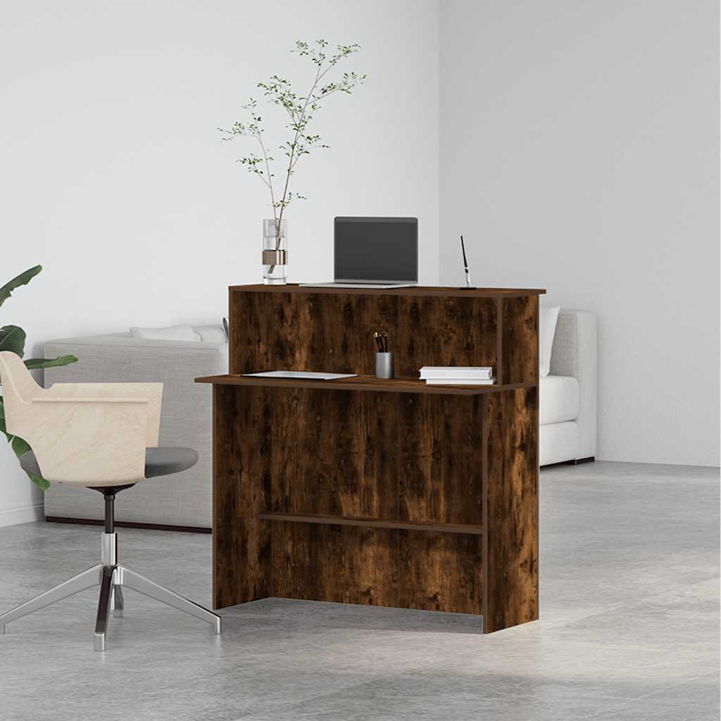 Receptionsskranke 100X50X103,5 Cm Konstrueret Træ Beton Grå
