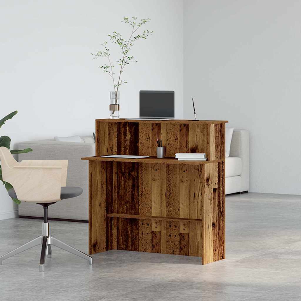 Receptionsskranke 100X50X103,5 Cm Konstrueret Træ Beton Grå