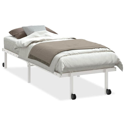 Sengeramme Uden Madras Foldbare 80x200 Cm Stål Hvid - Billede 2