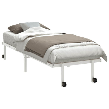 Sengeramme Uden Madras Foldbare 80x200 Cm Stål Hvid - Billede 3