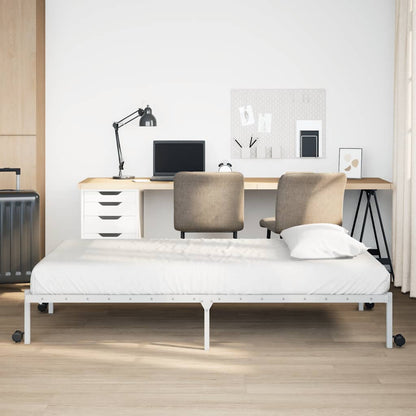 Sengeramme Uden Madras Foldbare 80x200 Cm Stål Hvid - Billede 4