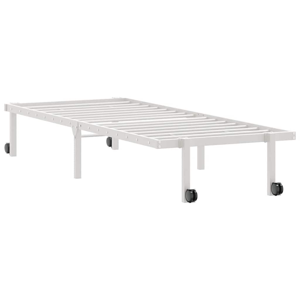 Sengeramme Uden Madras Foldbare 80x200 Cm Stål Hvid - Billede 5