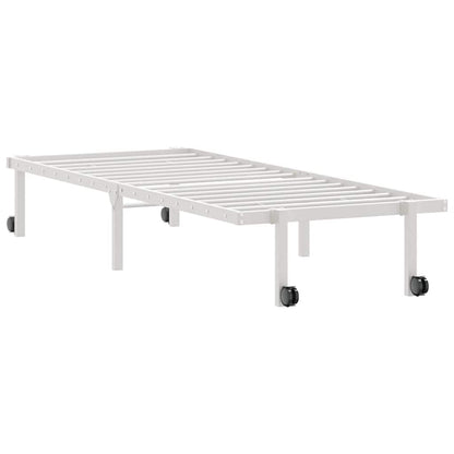 Sengeramme Uden Madras Foldbare 80x200 Cm Stål Hvid - Billede 5