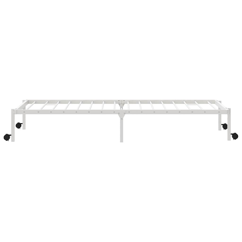 Sengeramme Uden Madras Foldbare 80x200 Cm Stål Hvid - Billede 7