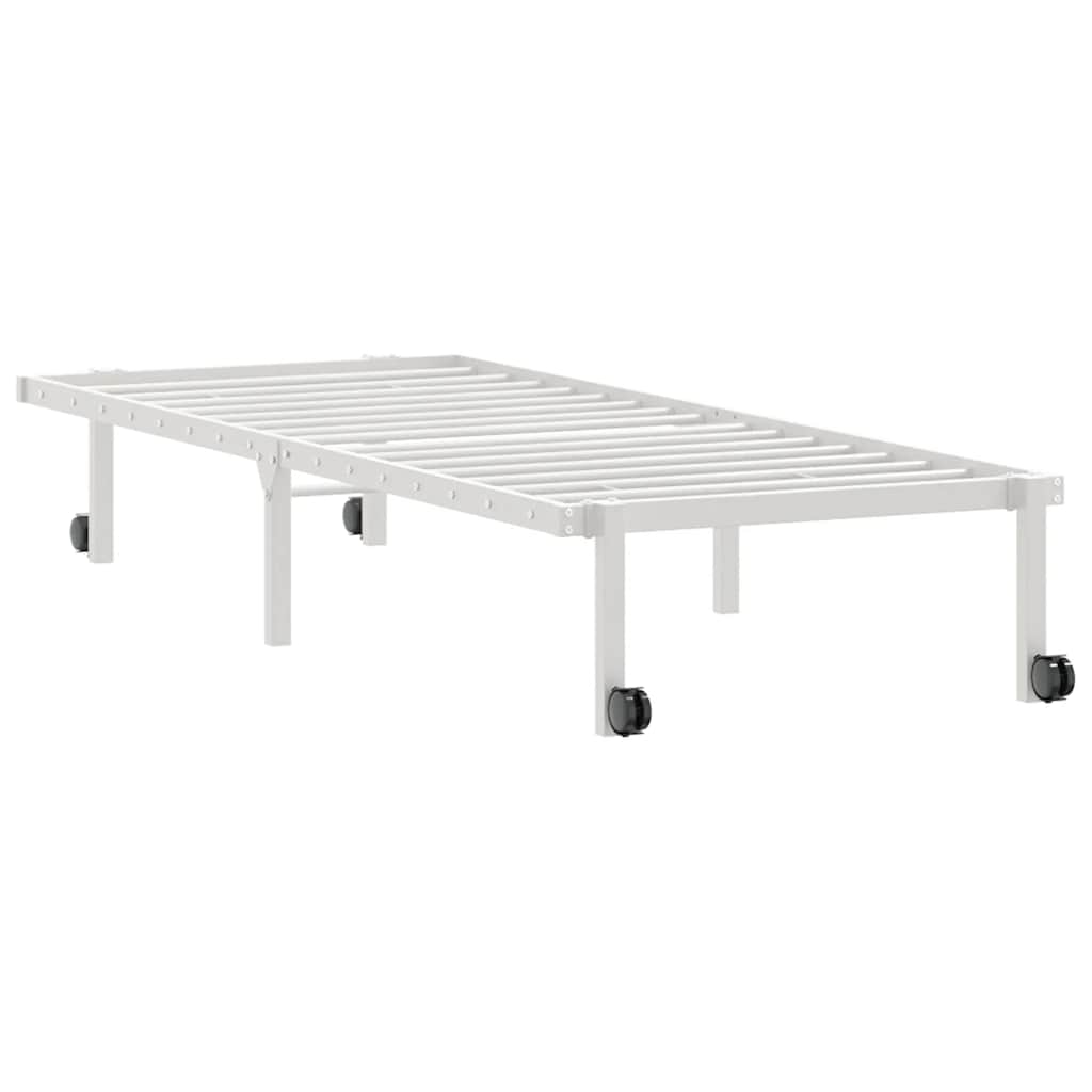 Sengeramme Uden Madras Foldbare 80x200 Cm Stål Hvid - Billede 8