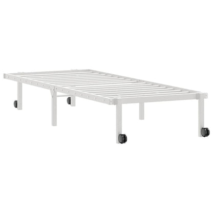 Sengeramme Uden Madras Foldbare 80x200 Cm Stål Hvid - Billede 8