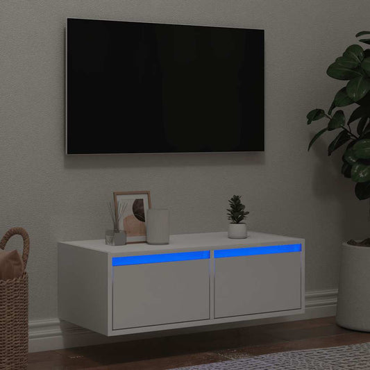 Tv-Skab Med Led-Lys 75X35,5X25 Cm