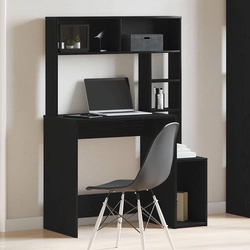 Skrivebord M. Hylder 100X45X140 Cm Konstrueret Træ