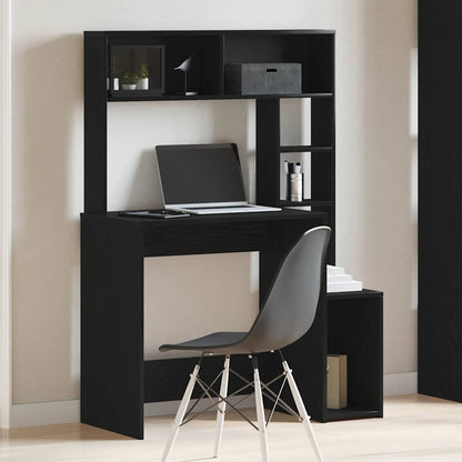 Skrivebord M. Hylder 100X45X140 Cm Konstrueret Træ