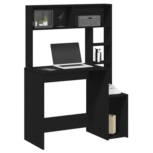 Skrivebord M. Hylder 100X45X140 Cm Konstrueret Træ