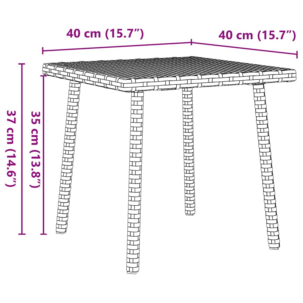 Havesofabord Firkantet Polyrattan - Billede 8