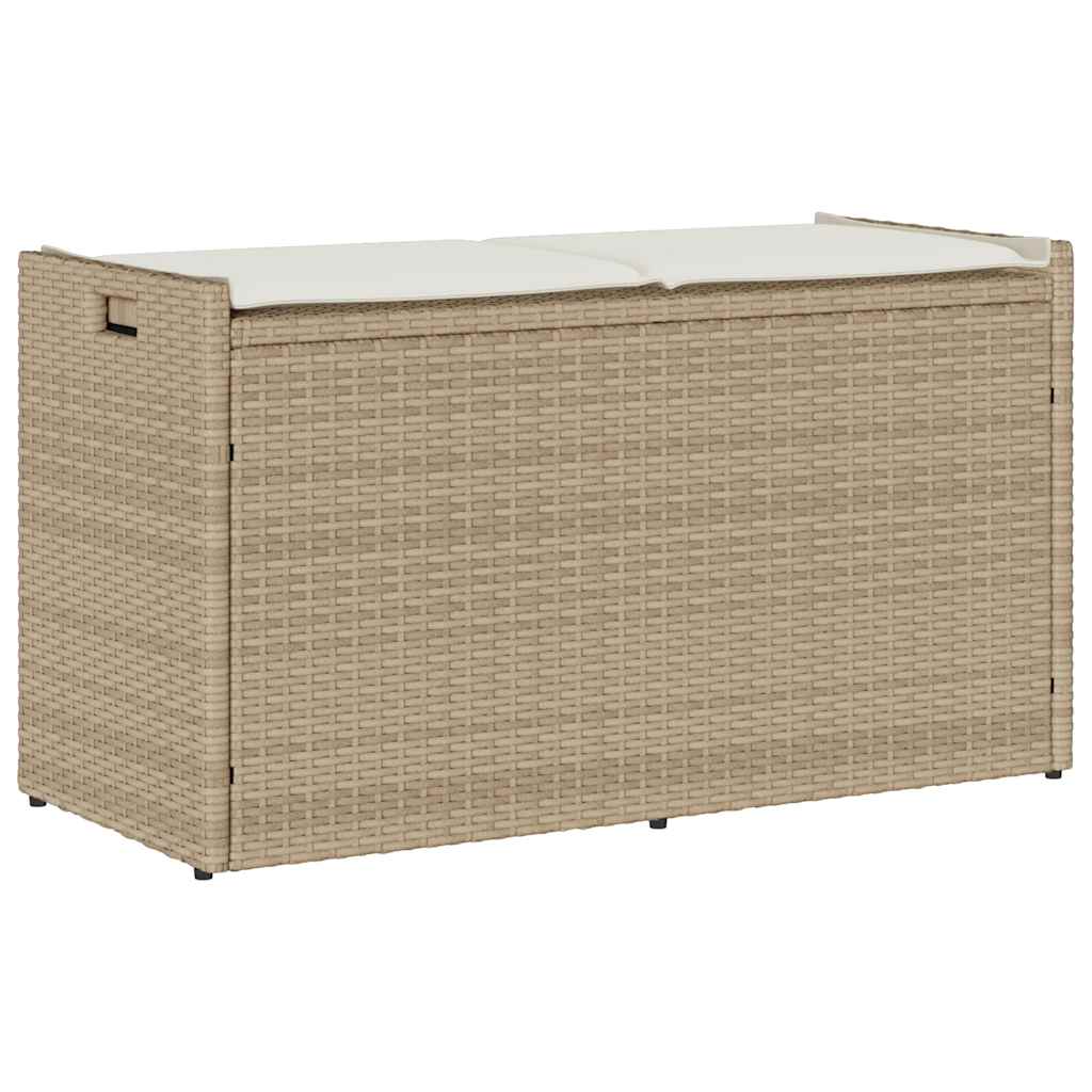 Udendørs Opbevaringsbænk Med Hynde 100 Cm Polyrattan - Hovedbillede