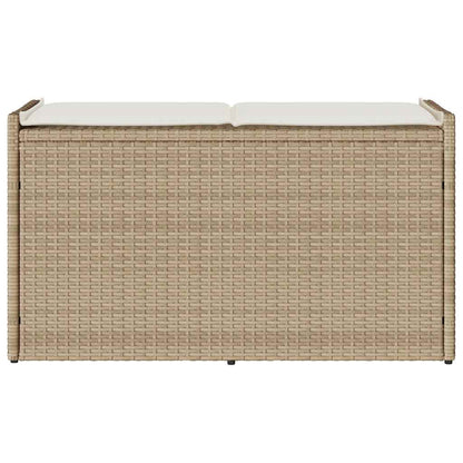 Udendørs Opbevaringsbænk Med Hynde 100 Cm Polyrattan - Billede 4