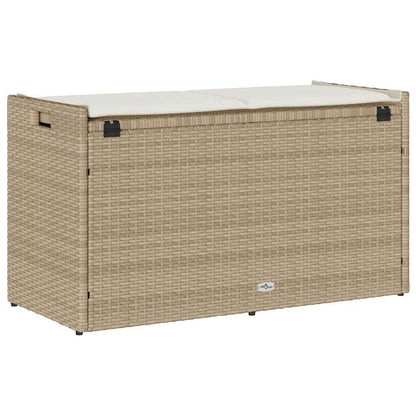 Udendørs Opbevaringsbænk Med Hynde 100 Cm Polyrattan - Billede 6