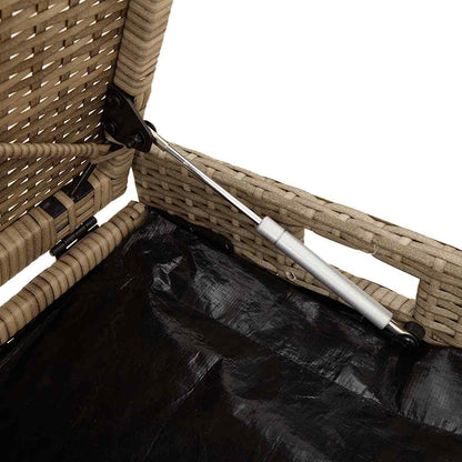 Udendørs Opbevaringsbænk Med Hynde 100 Cm Polyrattan - Billede 9