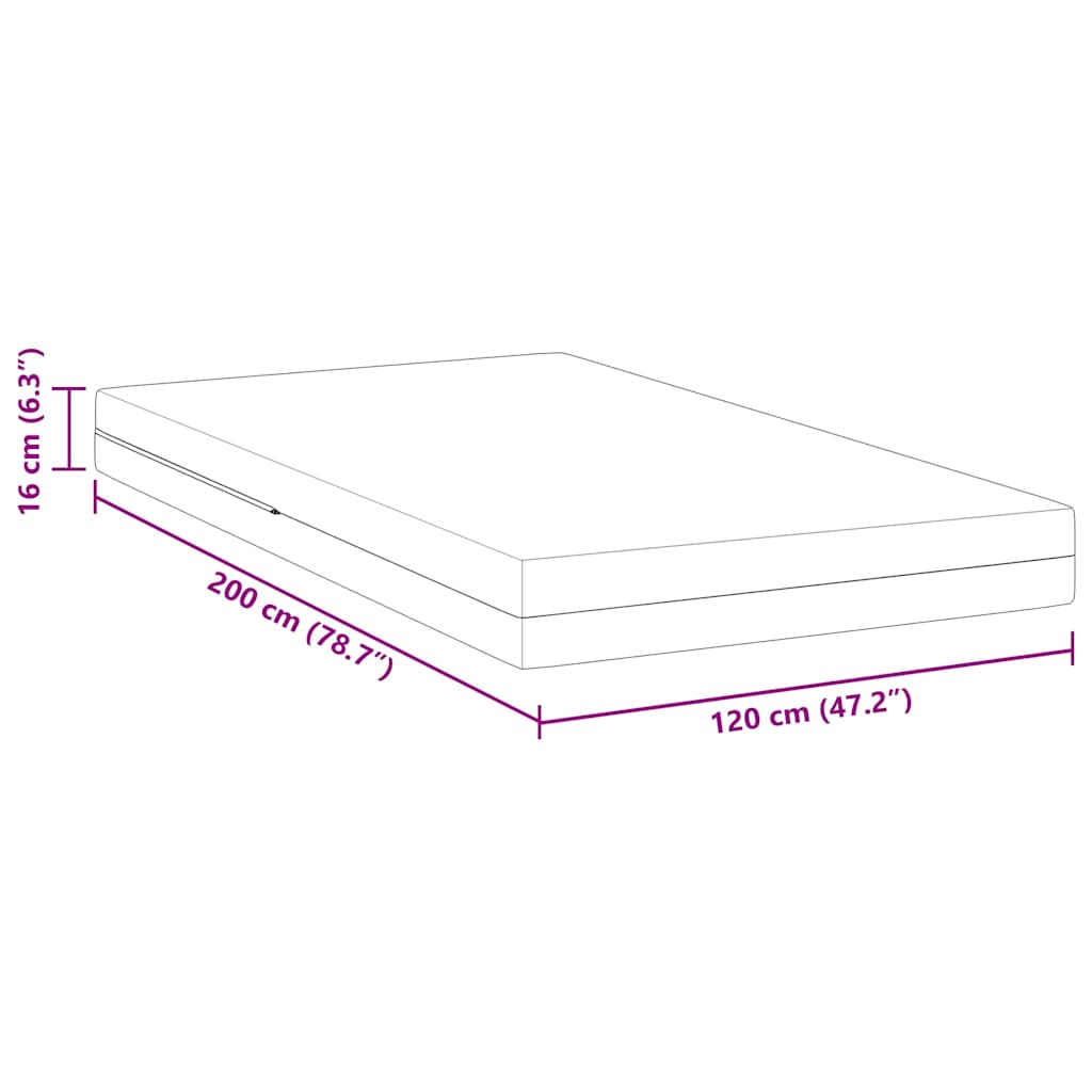 Madras Hvid 120 200 Cm Skum - Billede 11