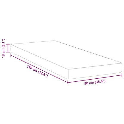 Madras Hvid 90 X 190 Cm Skum - Billede 11