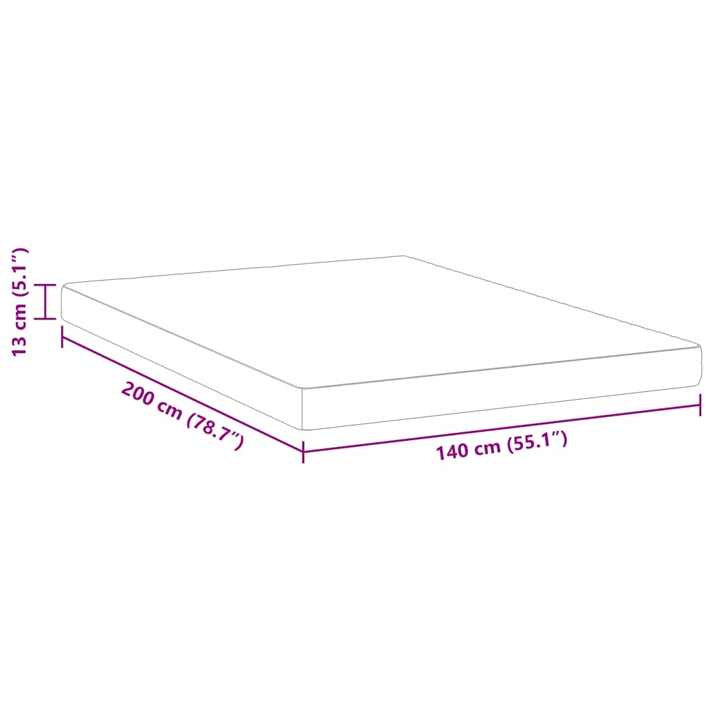 Madras Hvid 140 200 Cm Skum - Billede 12