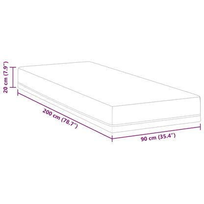 Madras Hvid, Blå 90 X 200 Cm Skum - Billede 11