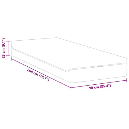 Madras Hvid, Grå 90 X 200 Cm Skum - Billede 11