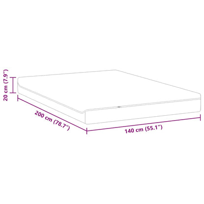 Madras Hvid, Grå 140 200 Cm Skum - Billede 12