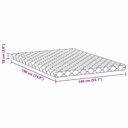 Madras Hvid 190 X 140 Cm Skum - Billede 12