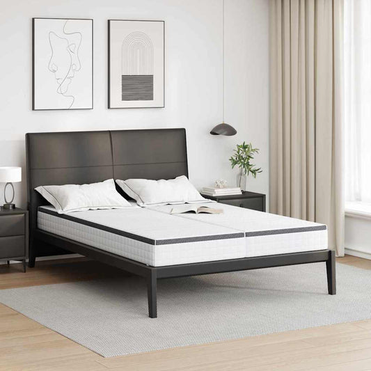 Madras 2 Pcs Hvid, Grå 70 190 Cm Strikket Stof - Hovedbillede